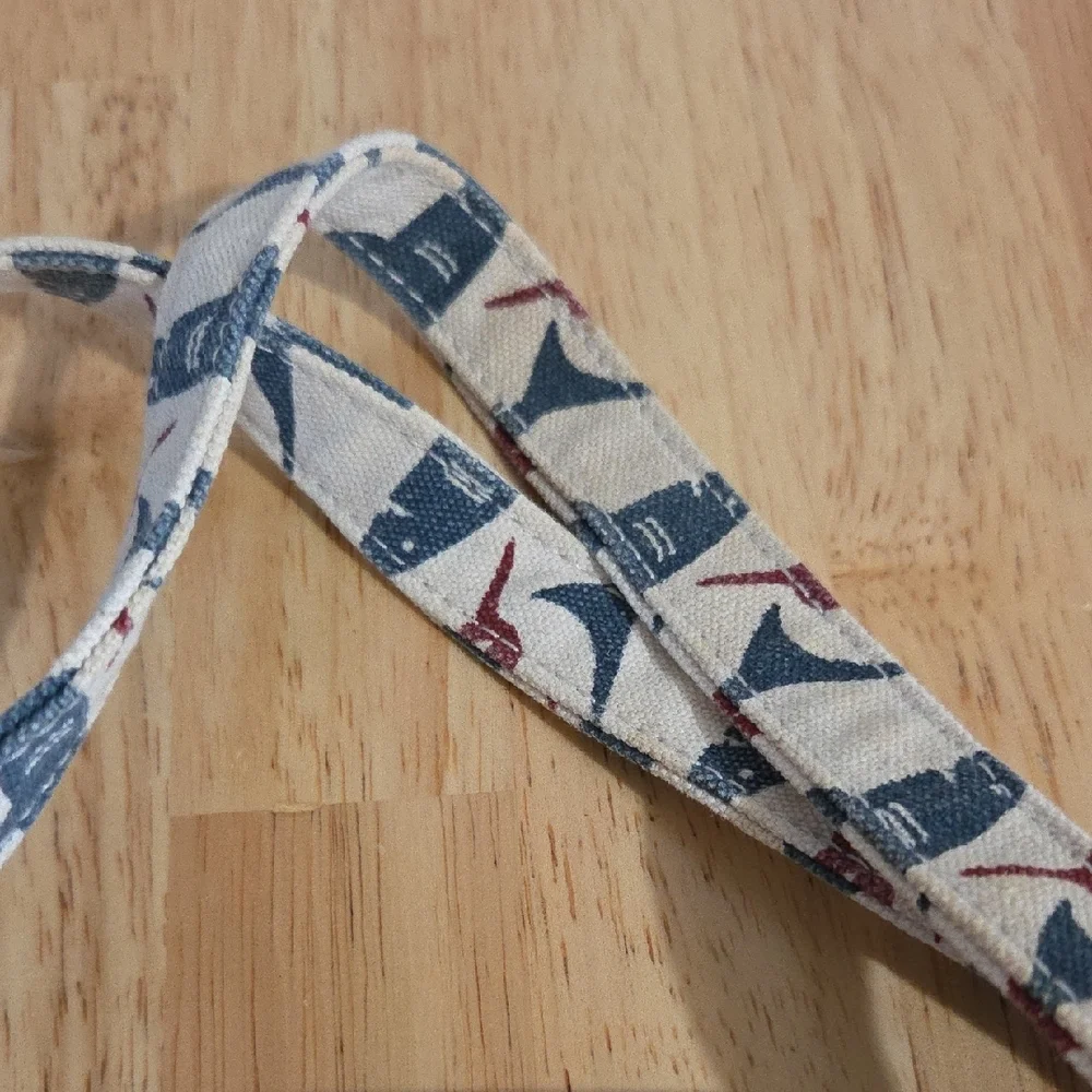 bungalow 360 Shark Print Mini Tote in Cream, Blue and Rust - Picture 3 of 10